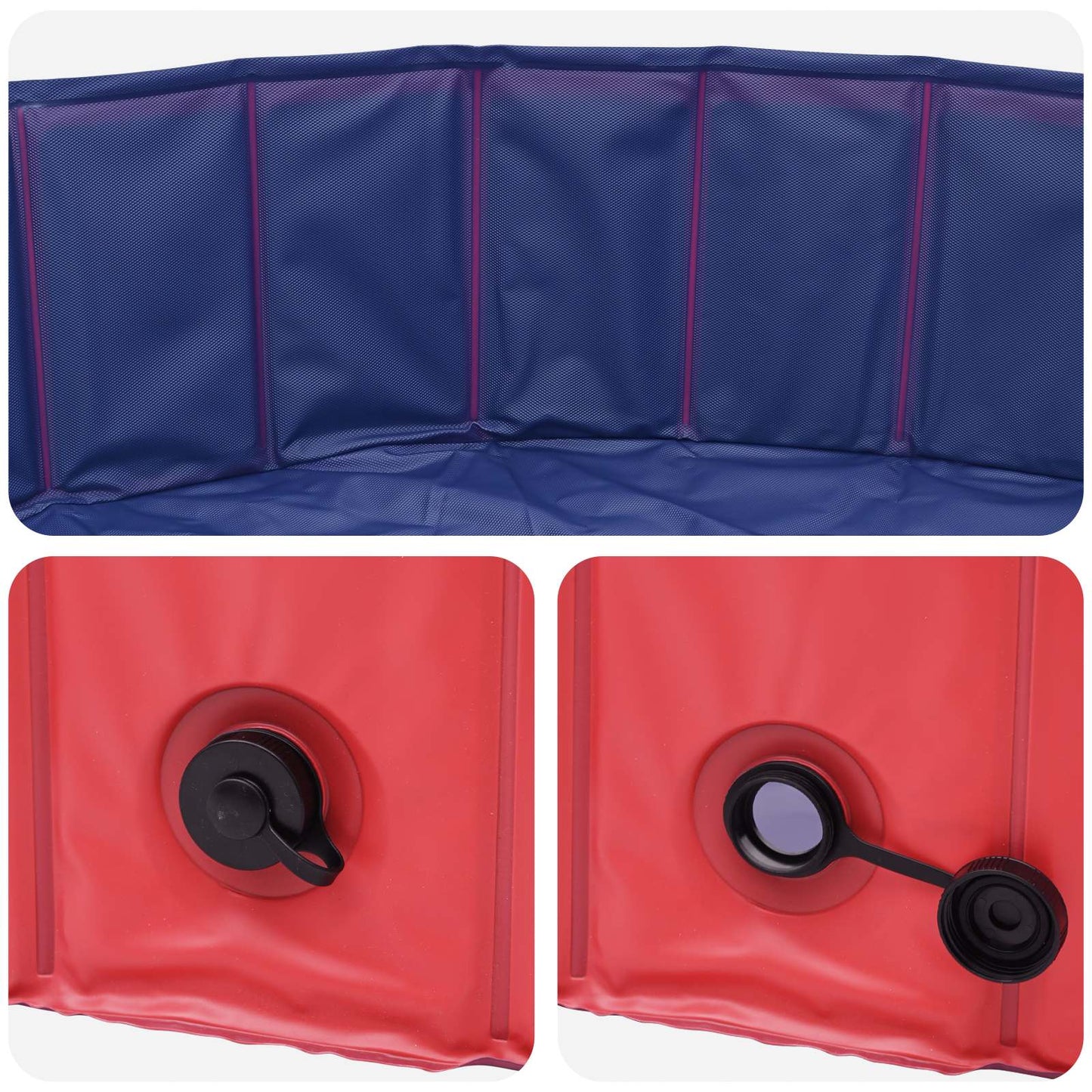 Dog Pool Folding Red Ø200 x 30 cm Thick PVC