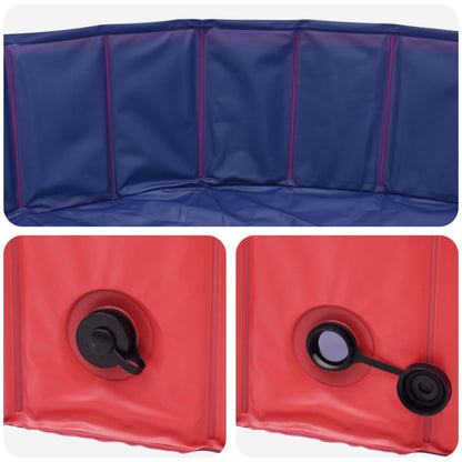 Dog Pool Folding Red Ø200 x 30 cm Thick PVC