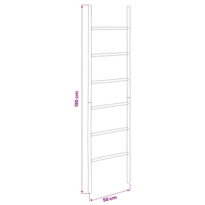 Blanket Ladder Black 50 x 190 cm Bamboo