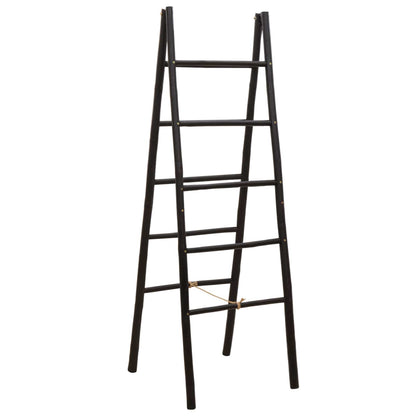 Double-Sided Blanket Ladder Black 50 x 50 x 159 cm Bamboo