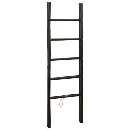 Double-Sided Blanket Ladder Black 50 x 50 x 159 cm Bamboo