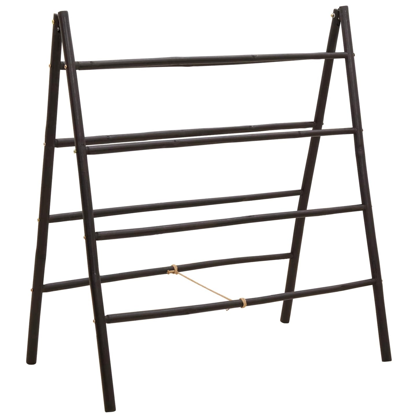 Double-Sided Blanket Ladder Black 90 x 50 x 100 cm Bamboo