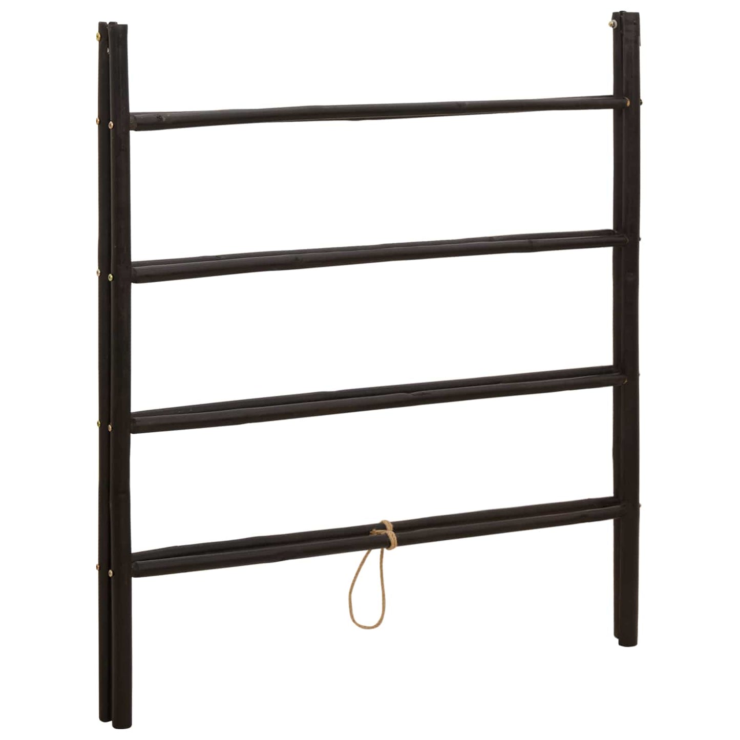 Double-Sided Blanket Ladder Black 90 x 50 x 100 cm Bamboo