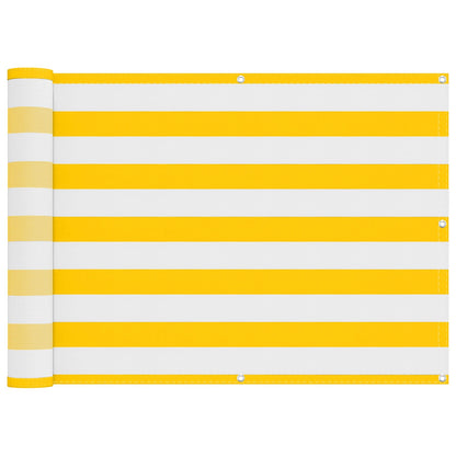 Balcony Screen Yellow and White 75 x 200 cm
