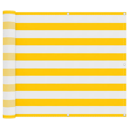 Balcony Screen Yellow and White 100 x 700 cm Oxford Fabric
