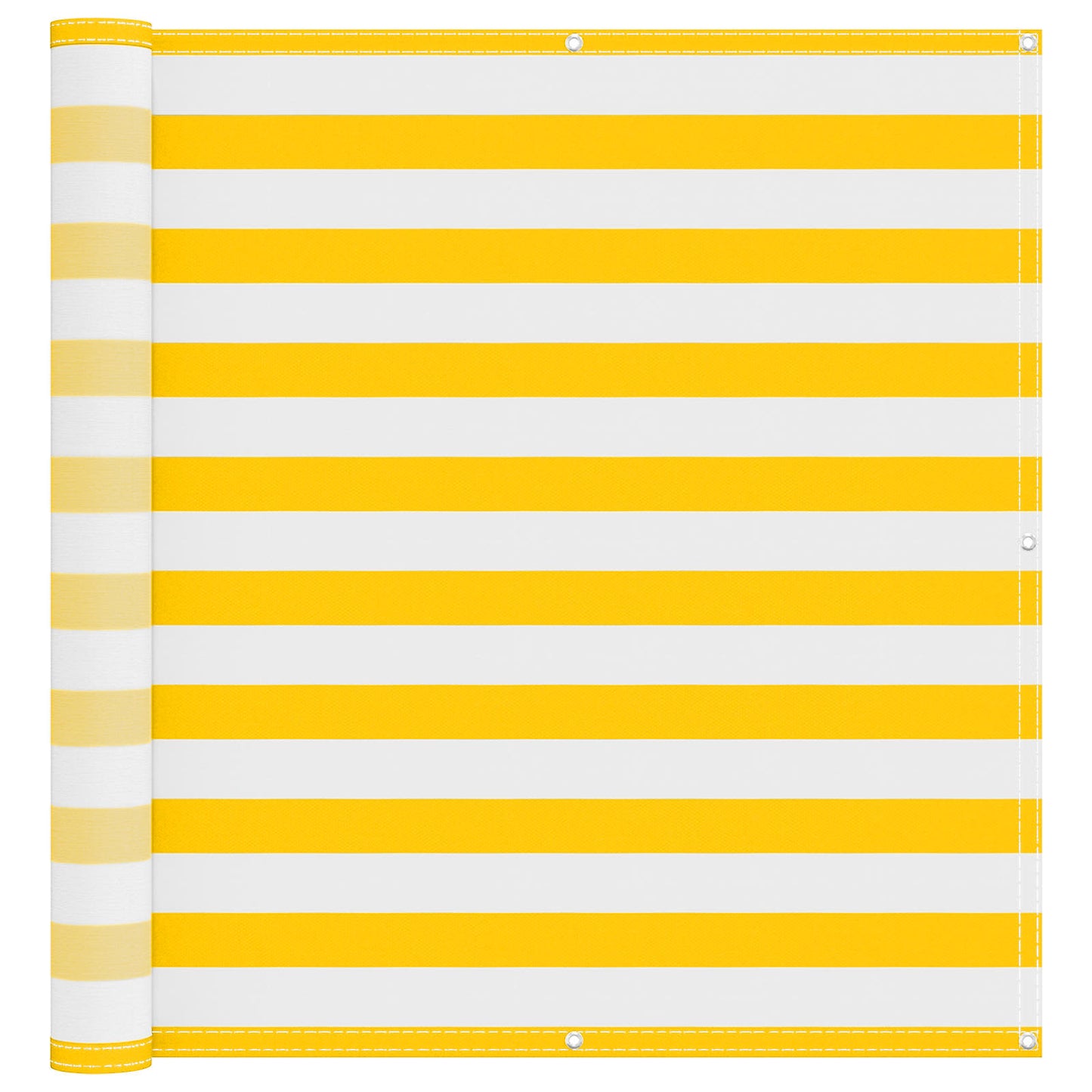 Balcony Screen Yellow and White 110 x 600 cm Oxford Fabric