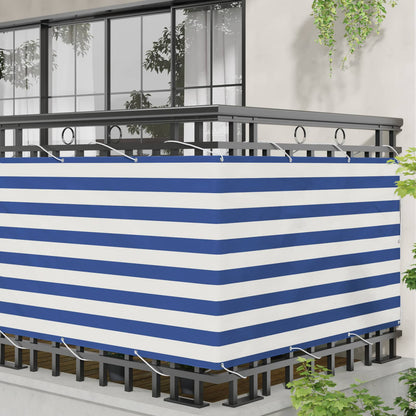 Balcony Screen Blue and White 100 x 600 cm Oxford Fabric