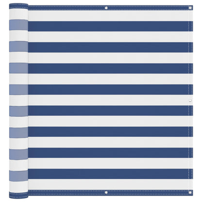 Balcony Screen Blue and White 110 x 500 cm Oxford Fabric