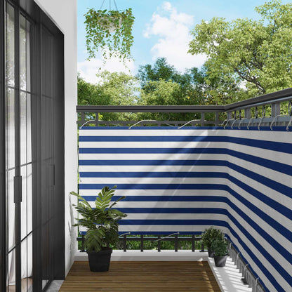 Balcony Screen Blue and White 110 x 1000 cm Oxford Fabric