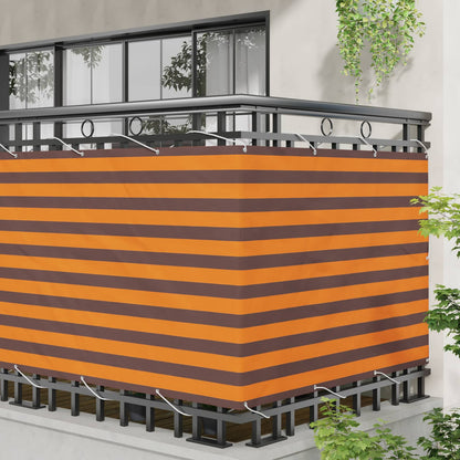 Balcony Screen Orange and Brown 110 x 400 cm Oxford Fabric