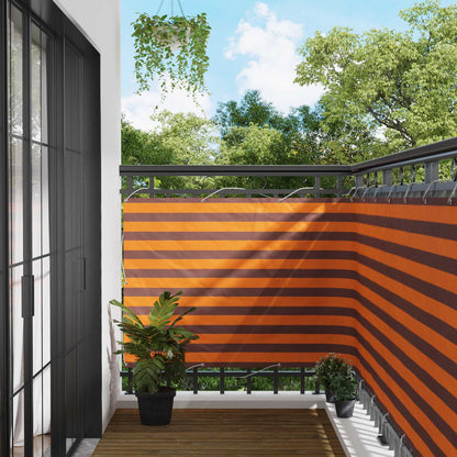 Balcony Screen Orange and Brown 110 x 700 cm Oxford Fabric