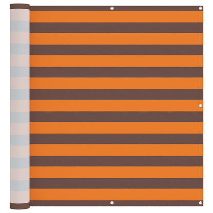 Balcony Screen Orange and Brown 110 x 700 cm Oxford Fabric