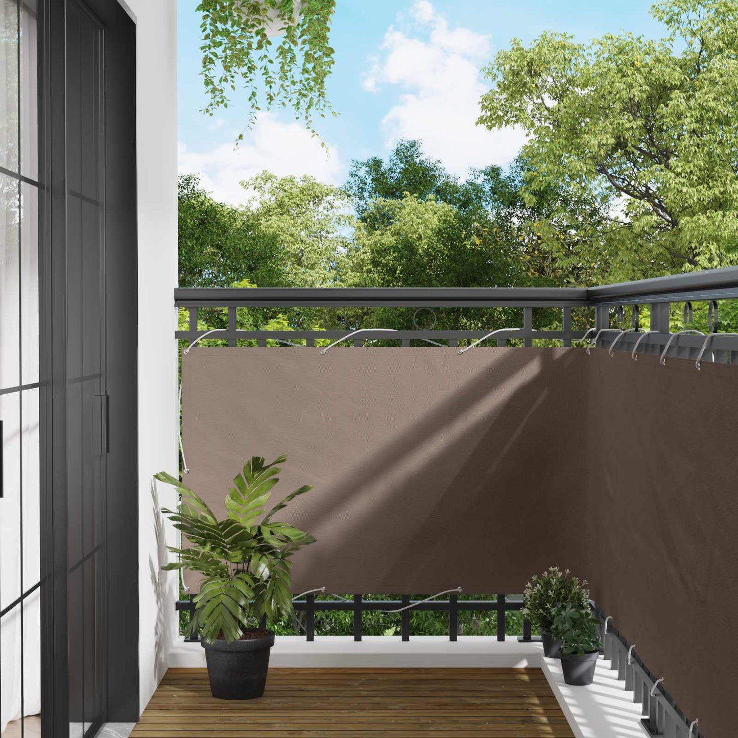 Balcony Screen Taupe 100 x 600 cm Oxford Fabric