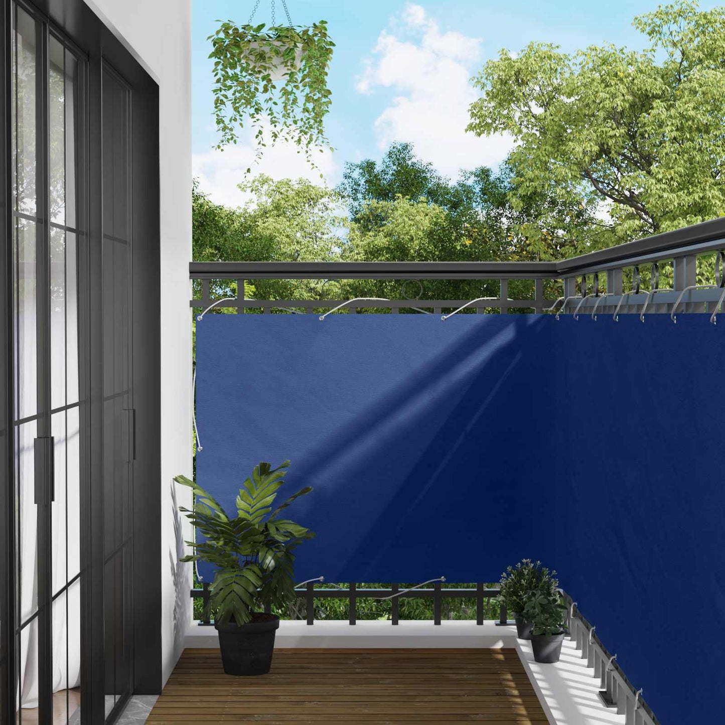 Balcony Screen Blue 110 x 700 cm Oxford Fabric