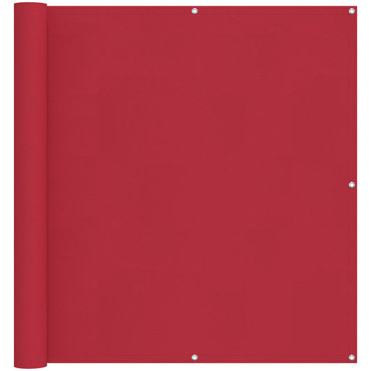 Balcony Screen 110 x 800 cm Oxford Fabric Rectangular Red