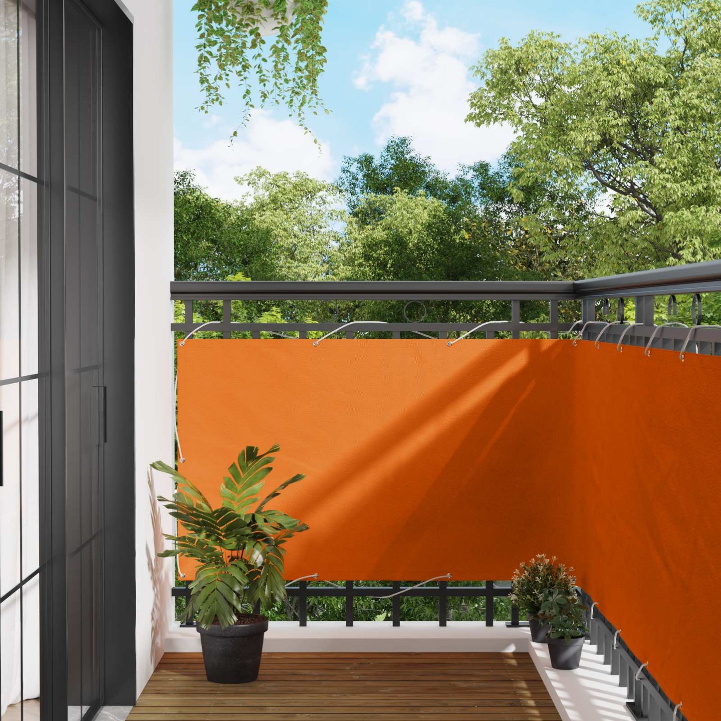 Balcony Screen Orange 100 x 600 cm Oxford Fabric