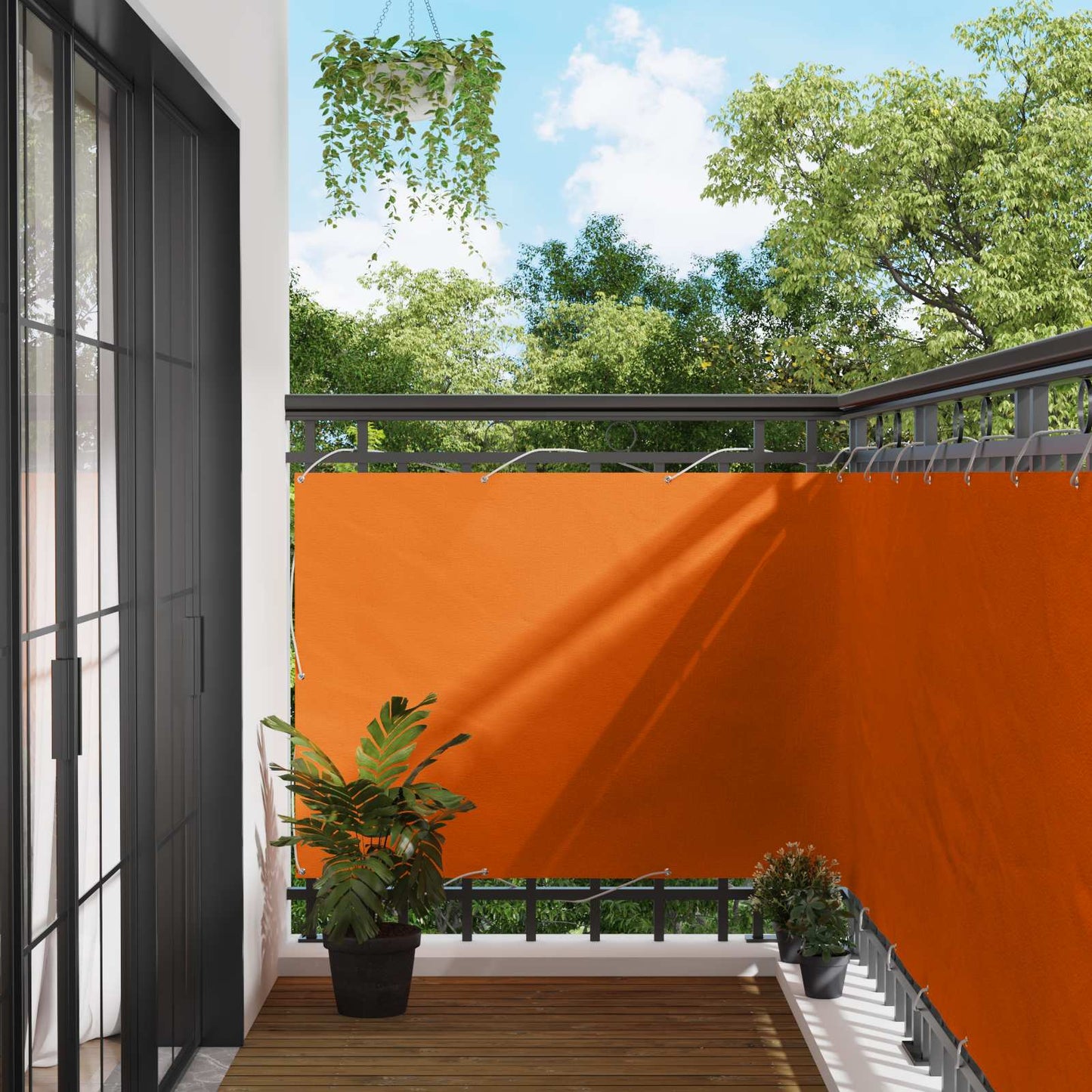 Balcony Screen Orange 110 x 500 cm Oxford Fabric