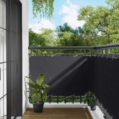 Balcony Screen Black 90 x 200 cm PU coated oxford alu