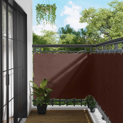 Balcony Screen Brown 110 x 400 cm Oxford Fabric