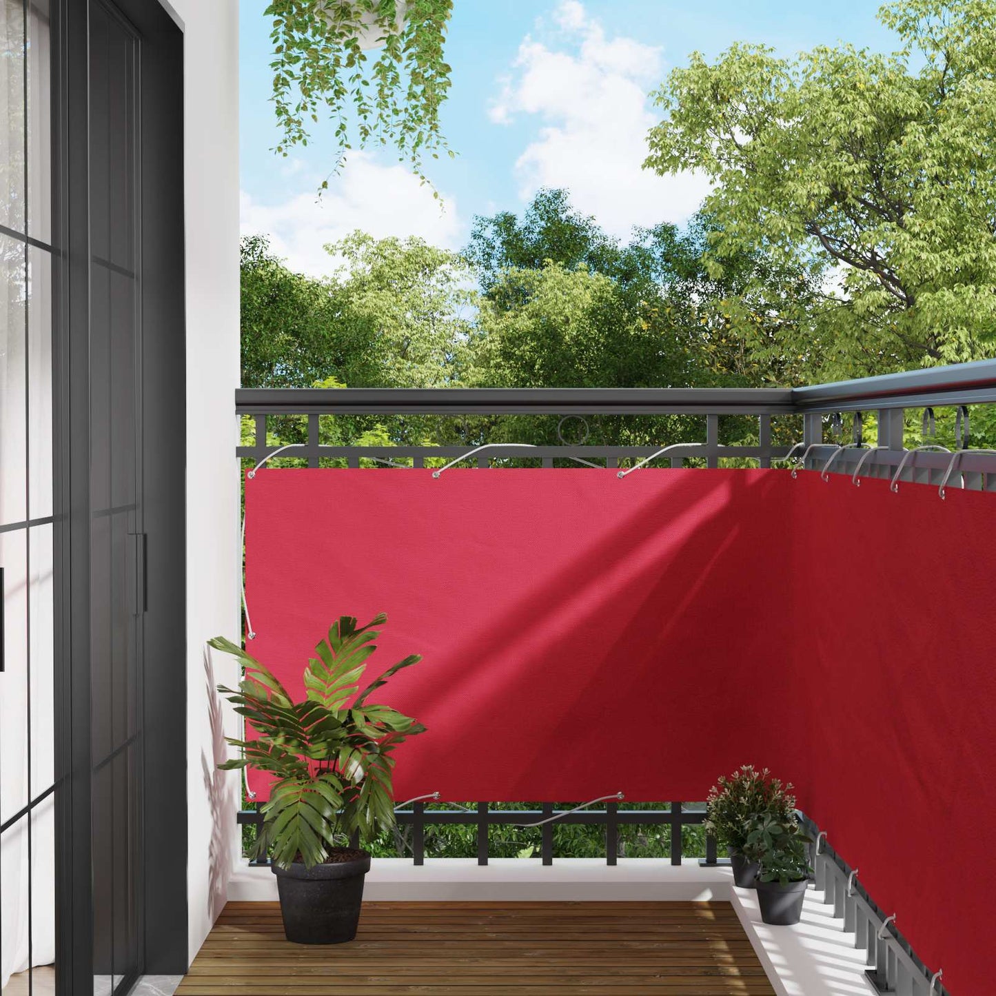 Balcony Screen Burgundy 100 x 800 cm Oxford Fabric
