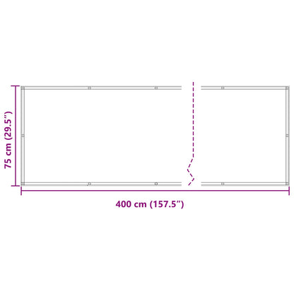 Balcony Screen Light Grey and White 75 x 400 cm