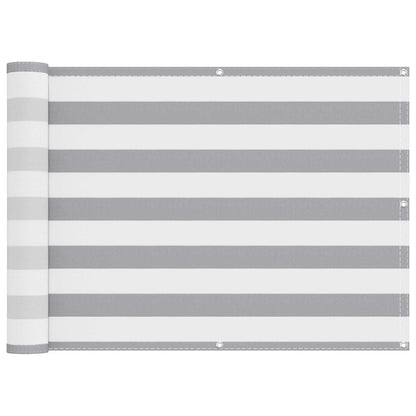 Balcony Screen Light Grey and White 75 x 600 cm