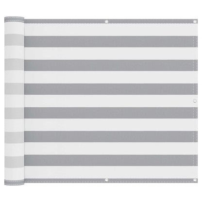 Balcony Screen Light Grey and White 90 x 700 cm