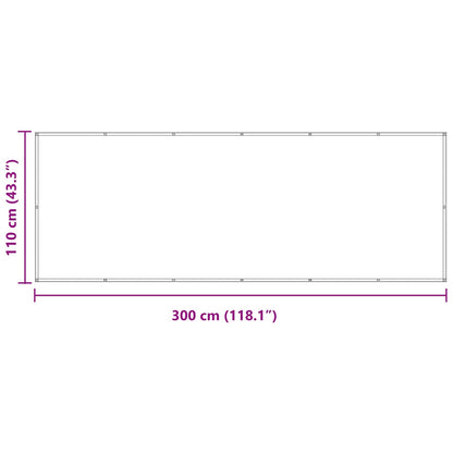 Balcony Screen Light Grey and White 110 x 300 cm Oxford Fabric