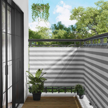 Balcony Screen Light Grey and White 110 x 700 cm Oxford Fabric