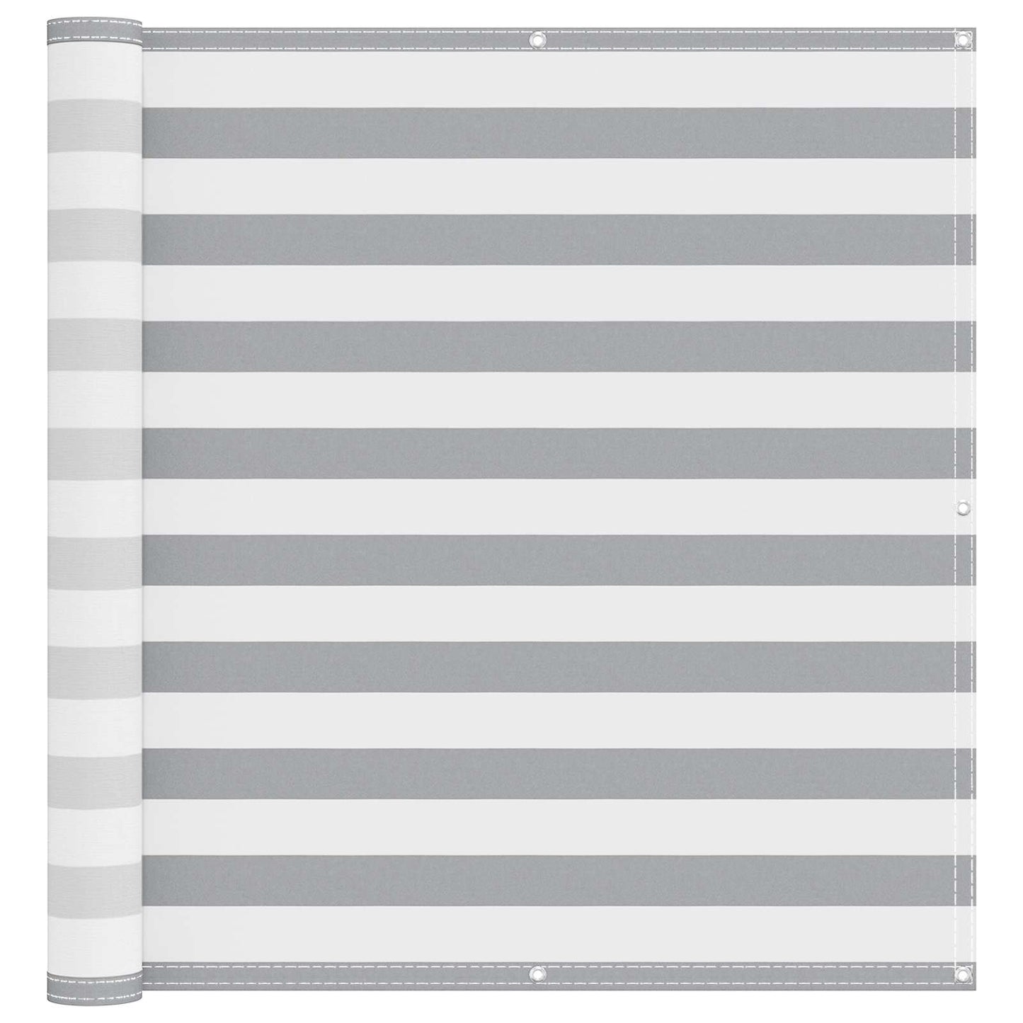 Balcony Screen Light Grey and White 110 x 800 cm Oxford Fabric