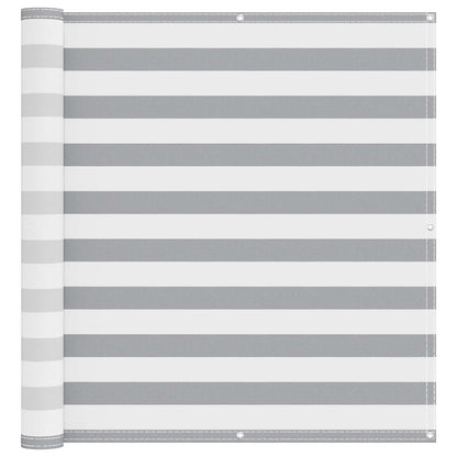 Balcony Screen Light Grey and White 120 x 400 cm