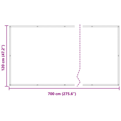 Balcony Screen Light Grey and White 120 x 700 cm