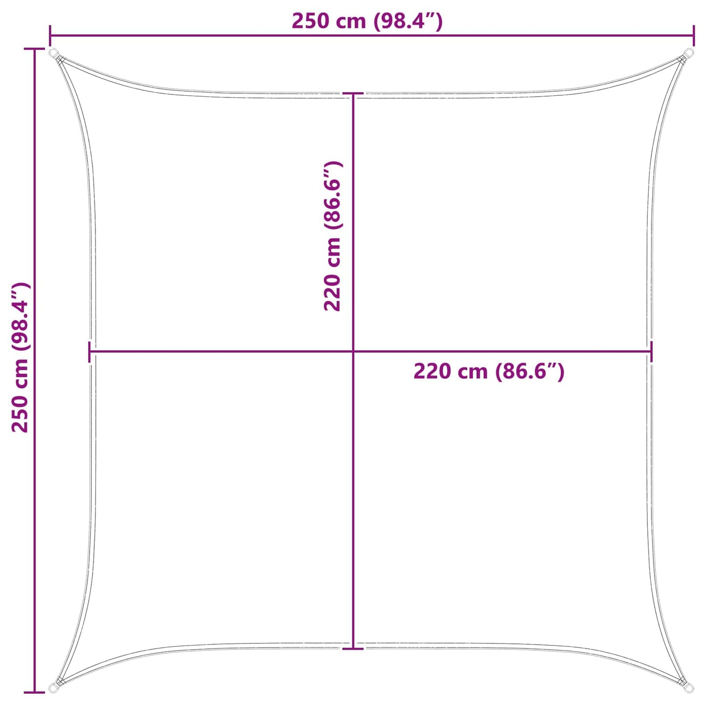 Sun Shade Sail Orange and Brown 2.5 x 2.5 m