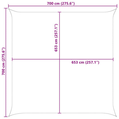 Sun Shade Sail Orange and Brown 7 x 7 m 100% Polyester Oxford