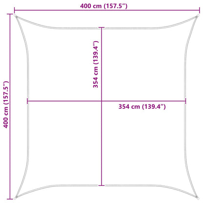 Sun Shade Sail Yellow and White 4 x 4 m 100% Polyester Oxford