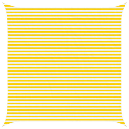 Sun Shade Sail Yellow and White 5 x 5 m 100% Polyester Oxford