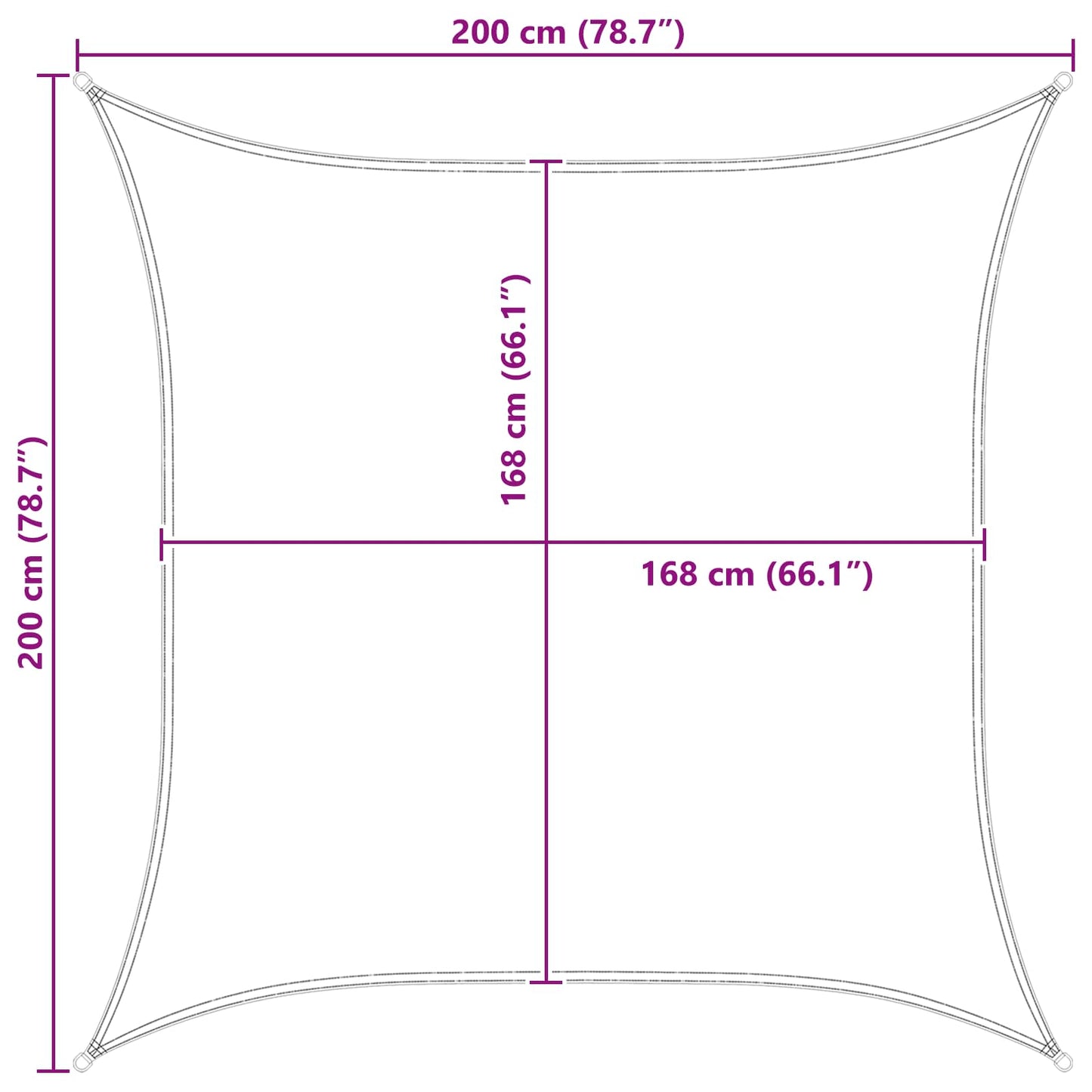 Sun Shade Sail Blue and White 2 x 2 m 100% Polyester Oxford