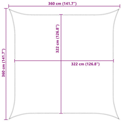 Sun Shade Sail Light Grey and White 3.6 x 3.6 m
