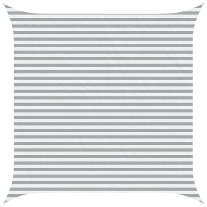 Sun Shade Sail Light Grey and White 4 x 4 m