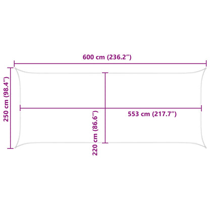 Sun Shade Sail Red 6 x 2.5 m 100% Polyester Oxford