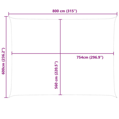 Sun Shade Sail Orange and Brown 8 x 6 m 100% Polyester Oxford