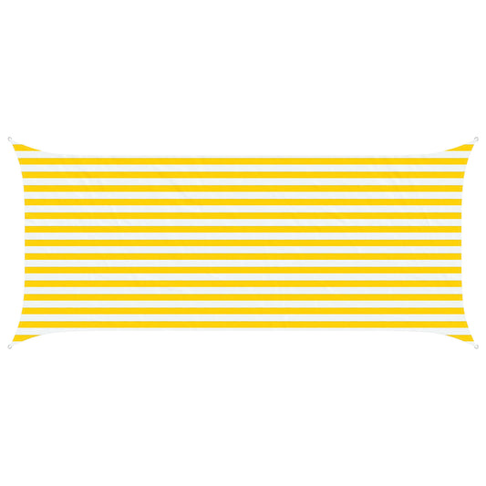 Sun Shade Sail Yellow and White 4,5 x 2 m 100% Polyester Oxford