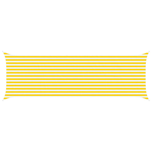 Sun Shade Sail Yellow and White 6 x 2 m 100% Polyester Oxford