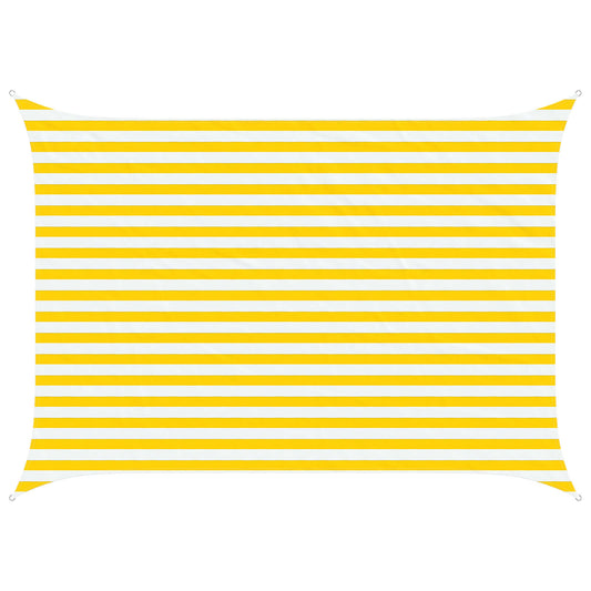 Sun Shade Sail Yellow and White 3,5 x 2,5 m