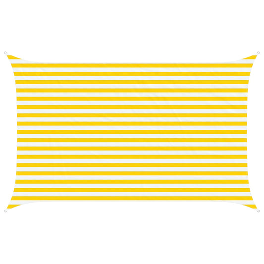 Sun Shade Sail Yellow and White 4 x 2.5 m 100% Polyester Oxford