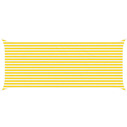 Sun Shade Sail Yellow and White 6 x 2.5 m 100% Polyester Oxford