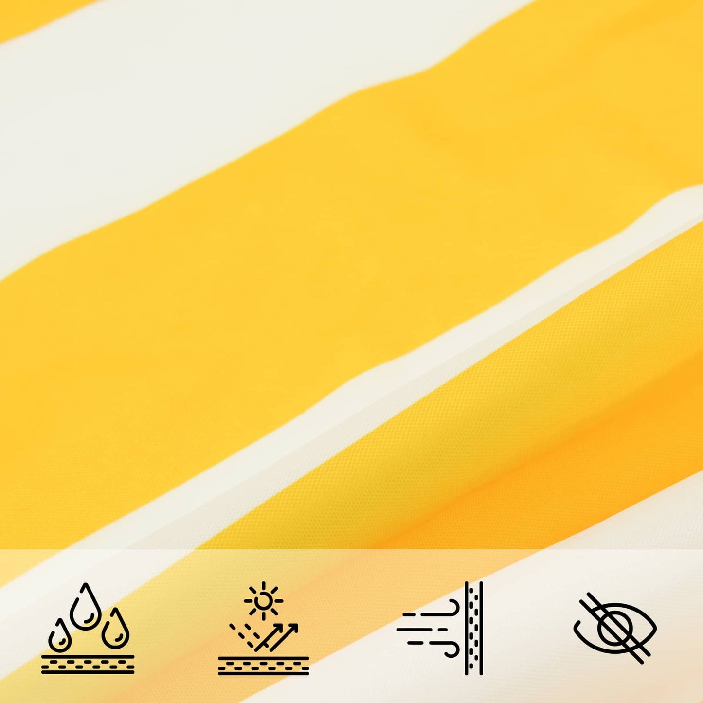 Sun Shade Sail Yellow and White 5 x 3 m 100% Polyester Oxford