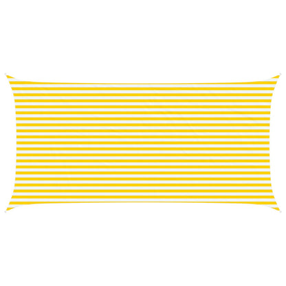 Sun Shade Sail Yellow and White 6 x 3 m 100% Polyester Oxford