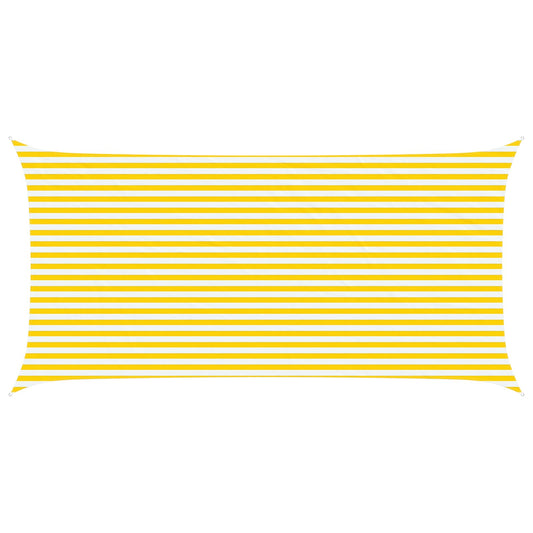 Sun Shade Sail Yellow and White 6 x 3 m 100% Polyester Oxford