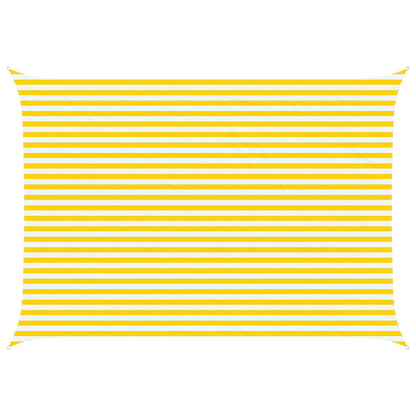 Sun Shade Sail Yellow and White 5 x 3.5 m 100% Polyester Oxford